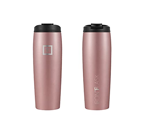 IRON °FLASK Nomad Tumbler - 2 Lids Straw/Flip, Vacuum Insulated Stainless Steel Bottle, Double Walled, Drinking Cup, Thermo Coffee Travel Mug, Water - Blue Waves, 16 Oz