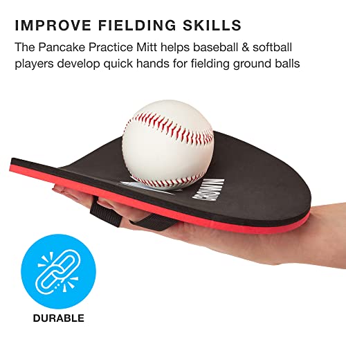 Pancake Baseball Practice Mitts - EVA Foam Infield Fielding Training Coaching Equipment - Ambidextrous, One Size Accessories - Thick, Flat Glove Substitute Develops Softer Fielding Hands