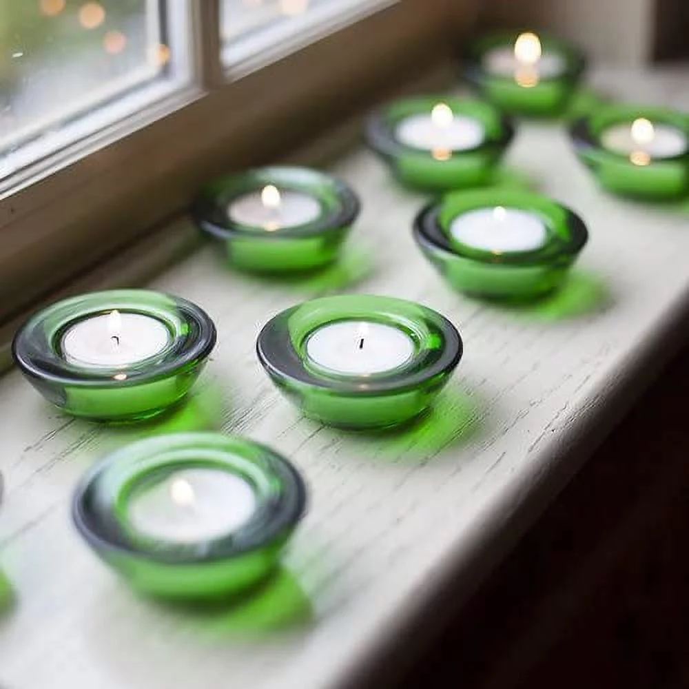 Eastland Chunky Tealight Candle Holder Green Set of 12