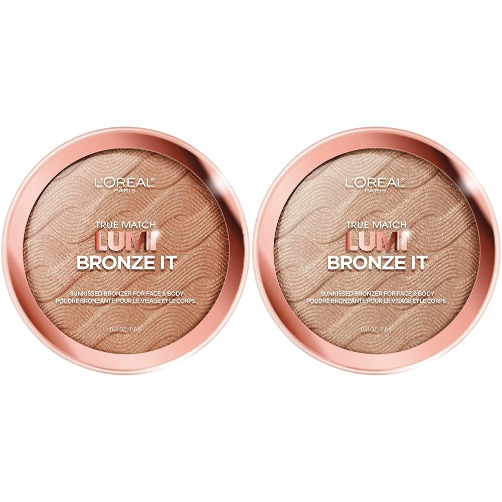 L'Oreal Paris True Match Lumi Bronze It Bronzer For Face And Body, Medium & Light, 0.41 Fluid Ounce Each