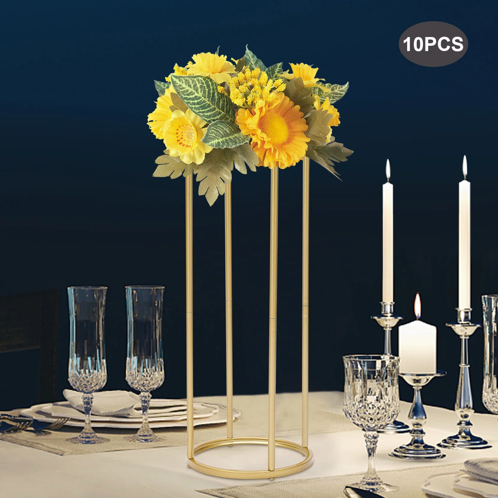 10Pcs 60cm Tall Flower Stand Rectangular Flower Decor Rack for Wedding Party