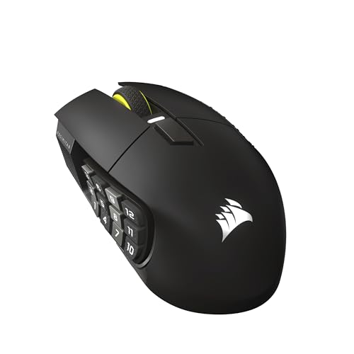 Corsair SCIMITAR RGB ELITE Gaming Mouse For MOBA, MMO - 18,000 DPI - 17 Progammable Buttons - iCUE Compatible - Black