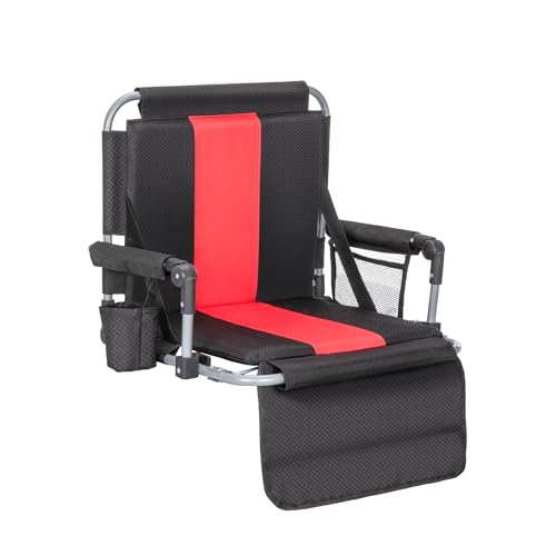 ALPHA CAMP Stadium Seat Chair for Bleachers with Back & Arm Rest