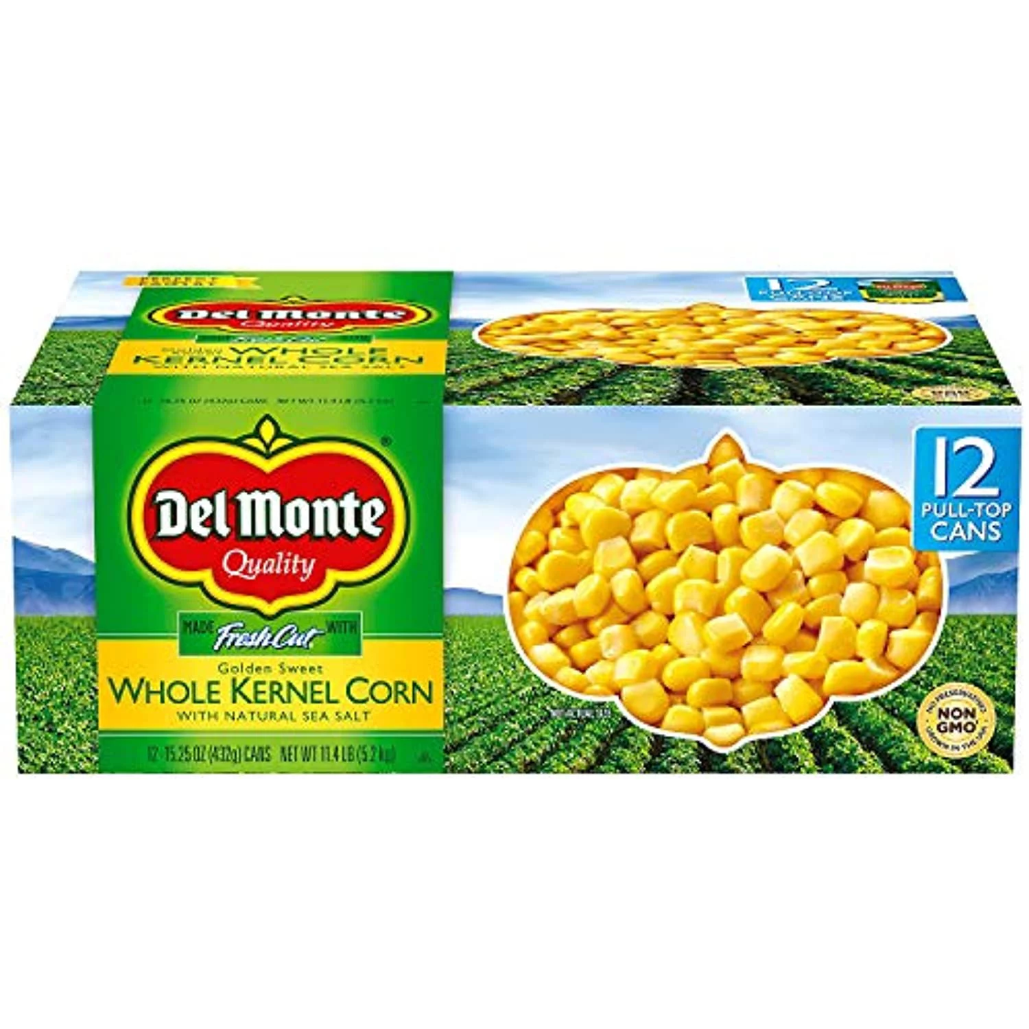 Del Monte Whole Kernel Corn Made With Fresh Cut With Natural Sea Salt 12/15.25 Oz Net Wt 183 Oz,, ()