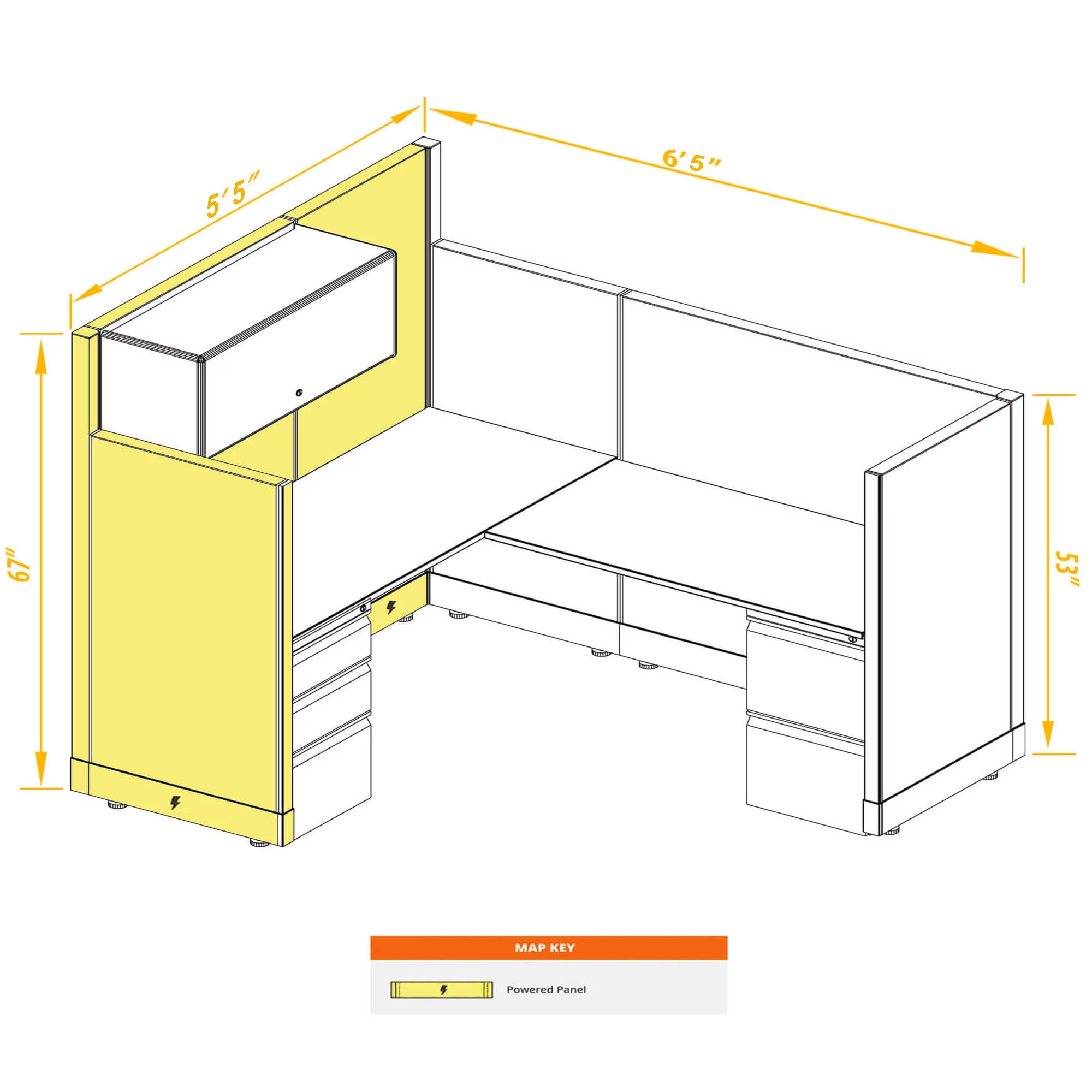 Modern Office Furniture 53-67H Powered Cubicles