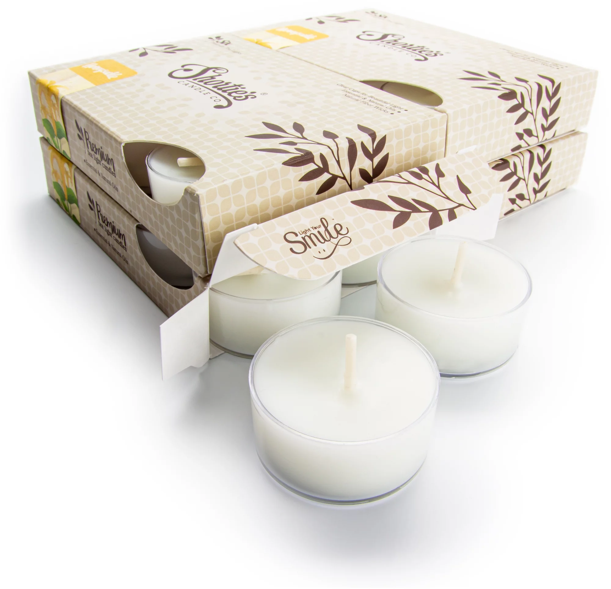 Pure Honeysuckle Tealight Candles Bulk Pack - 24 White Premium Scented Tea Lights - Essential & Natural Oils - Shortie's Candle Company