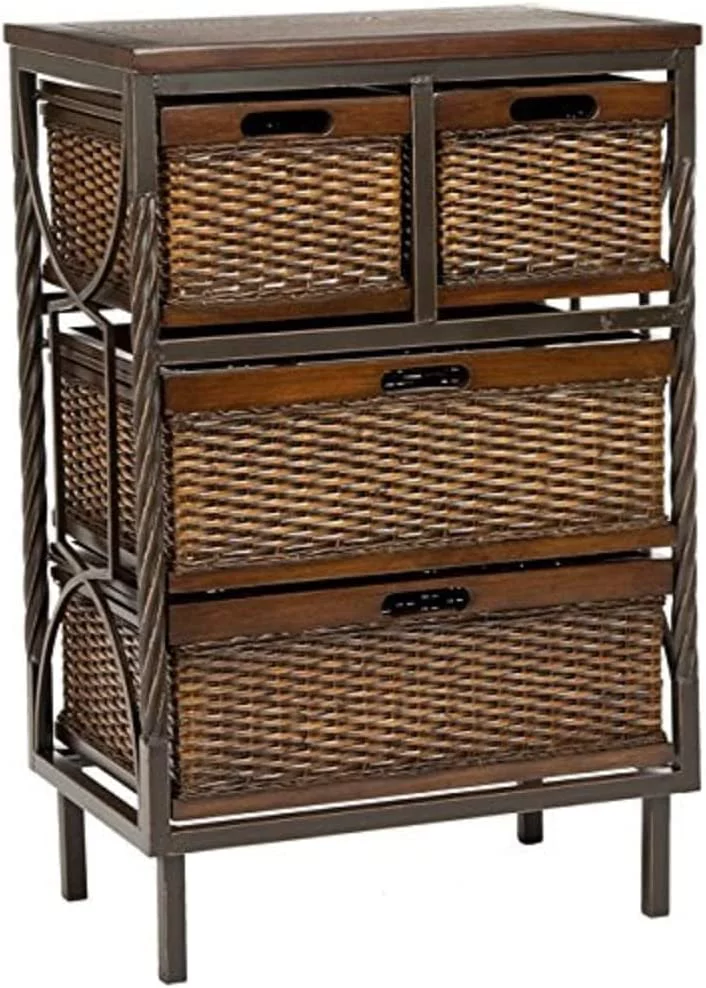 FJU American Homes Collection Andrew Dark Teak 4-Drawer Storage Cabinet