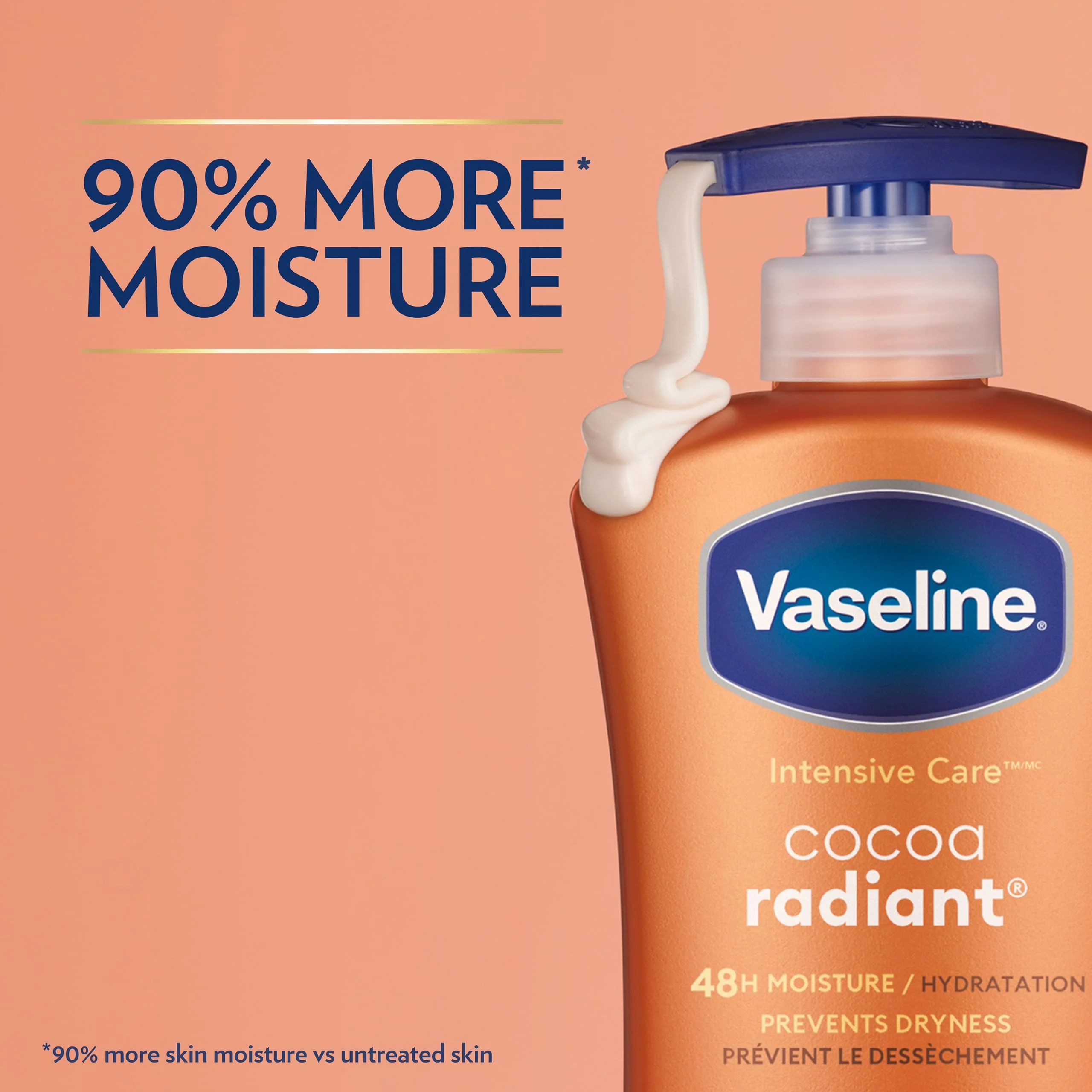 Vaseline Intensive Care Body Lotion Cocoa Radiant 4 Ct For Dry Skin With Ultra-Hydrating Lipids And Pure Cocoa Butter For A Long-Lasting, Radiant Glow 20.3 Oz.