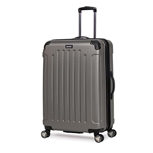 Kenneth Cole REACTION Renegade Luggage Expandable 8-Wheel Spinner Lightweight Hardside Suitcase, Navy Blue, 20-Inch Carry On