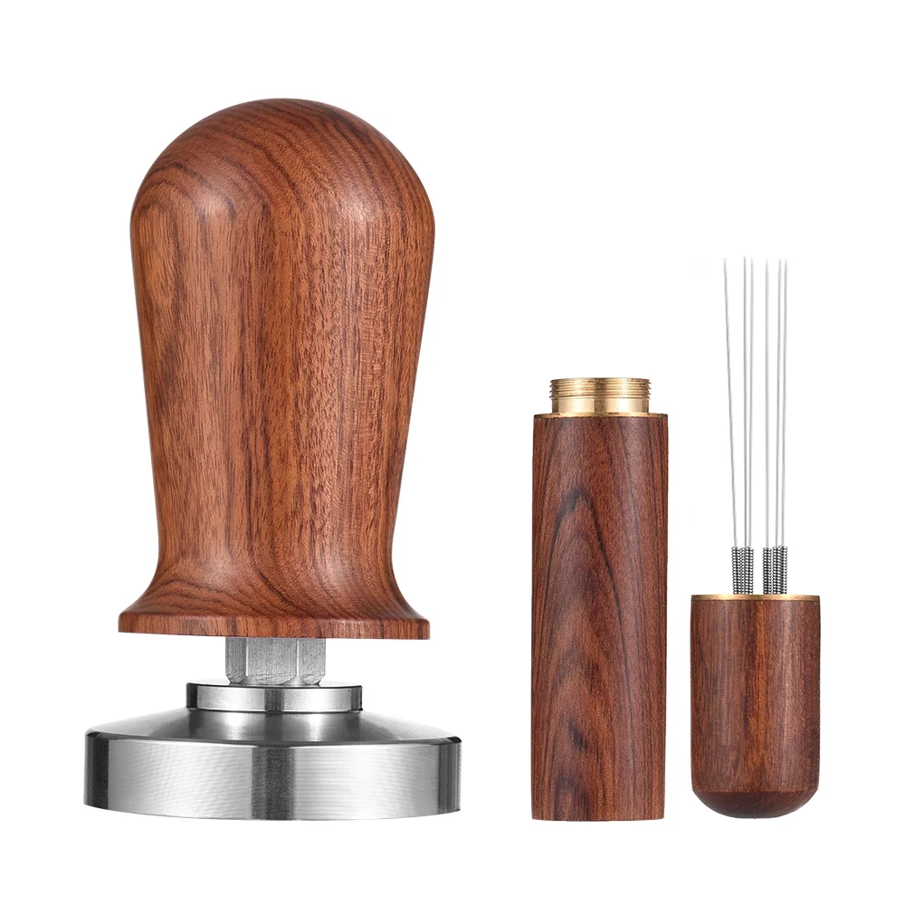 Shinysix Coffee Distributor,Calibrated Tamper Loaded Tamper Set Coffee Calibrated Espresso Stainless Steel Barista Stainless Steel Espresso Tamper Stirrer Tamper Loaded Flat Coffee Calibrated Tamper