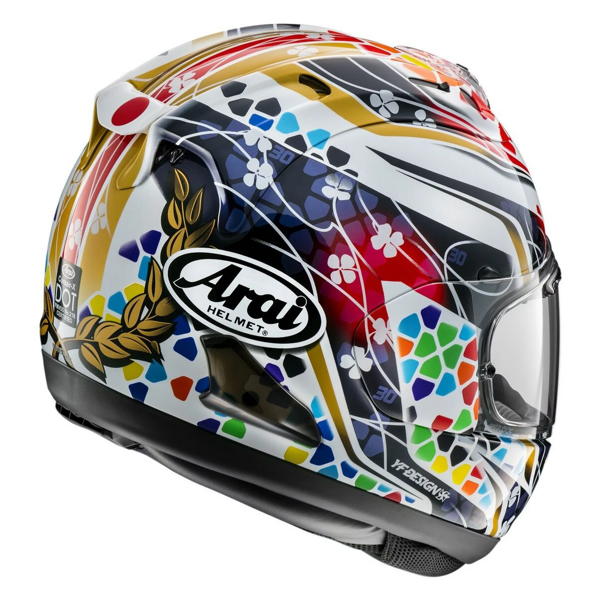Arai Corsair X Takaaki Nakagami 3 Motorcycle Helmet Multicolor LG
