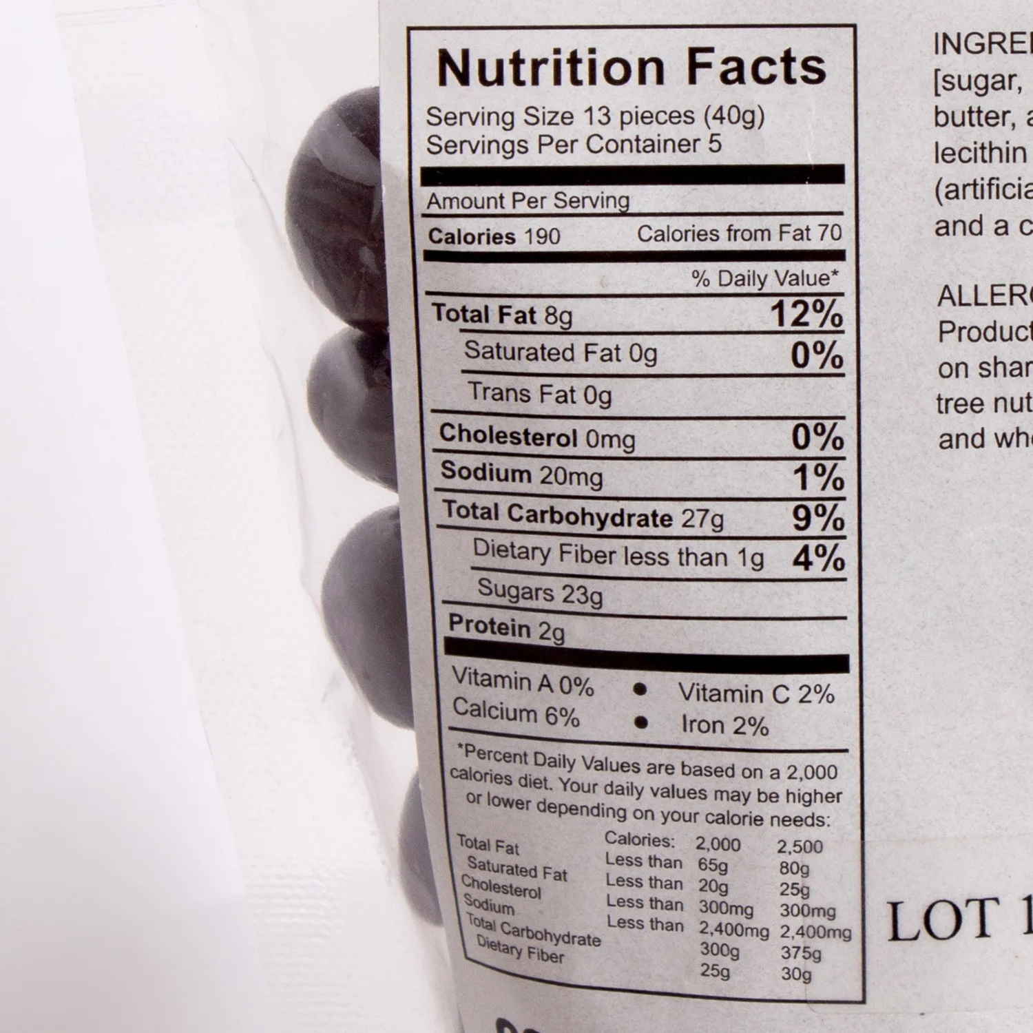 Lehman's Dark Chocolate Covered Raisins, Chocolate Shell, Candy Coated Confectionery Snack, 8 oz Resealable Bag