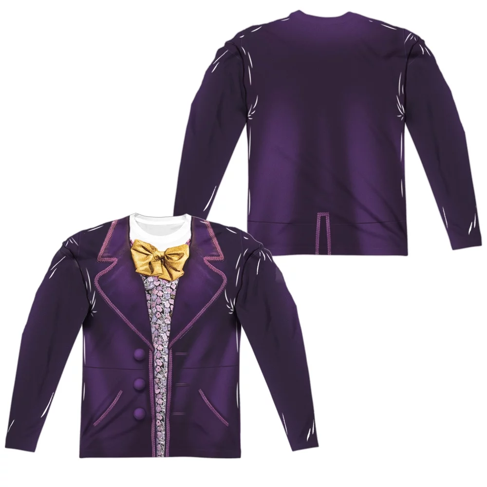 Willy Wonka And The Chocolate Factory - Wonka Costume (Front/Back Print) - Regular Fit Long Sleeve Shirt - XXX-Large