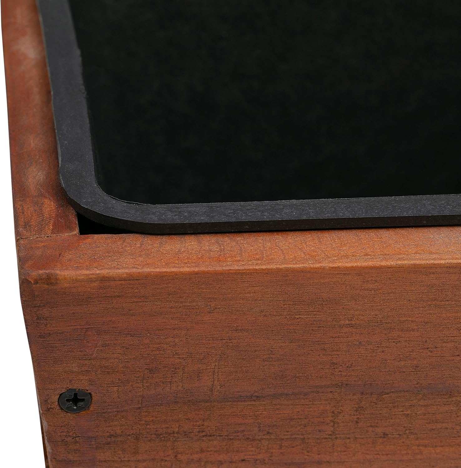 Amazon Basics Recycled Wood Deck Rectangular Hanging Planter, 2-Pack, Brown, Classic, Rustic, 18.9