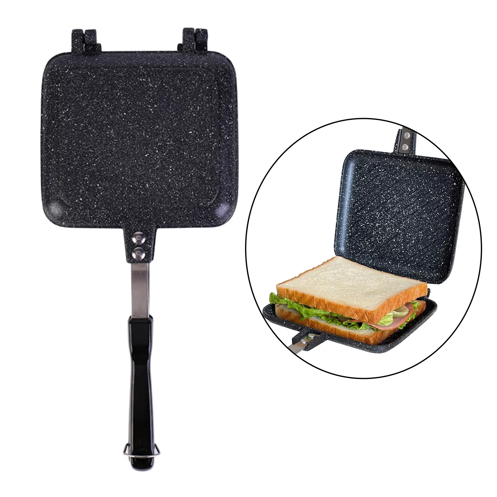 Gas Sandwich Maker Aluminum Bread Toast Breakfast Machine Waffle Pancake Baking Barbecue Pan