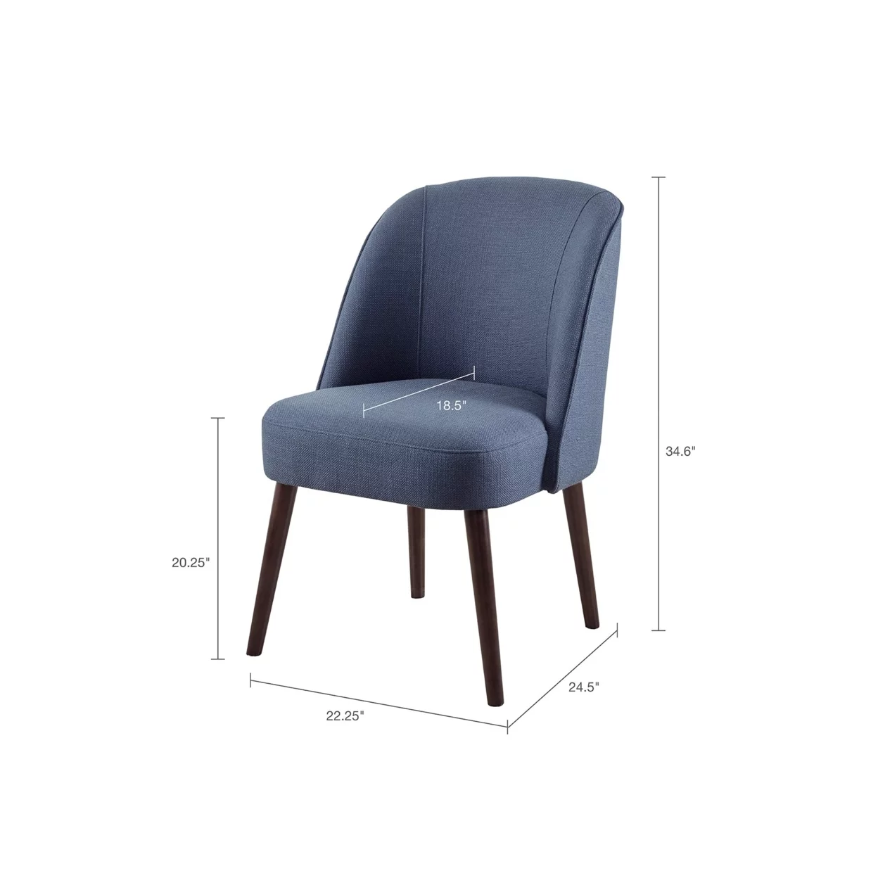 Madison Park Bexley Rounded Back Dining Chair Blue See below
