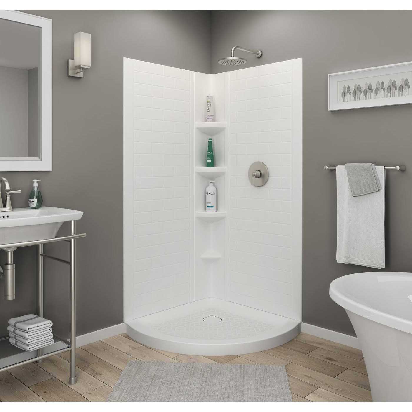 American Standard Elevate 36-in x 72-in 3-Piece Glue To Wall Arctic 2947SWT36.011