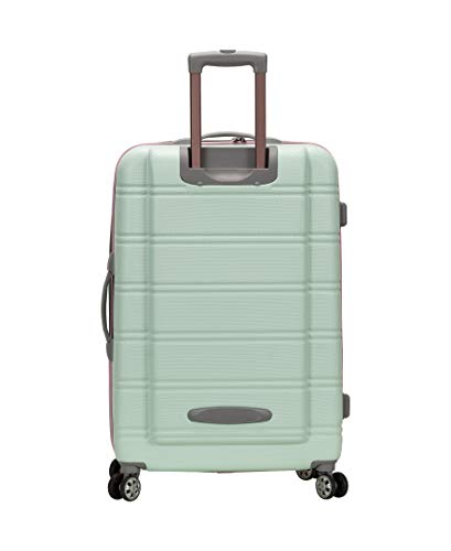 Rockland Melbourne Hardside Expandable Luggage with Spinner Wheels, 2TONEBLUE, 2 Piece (20/28)