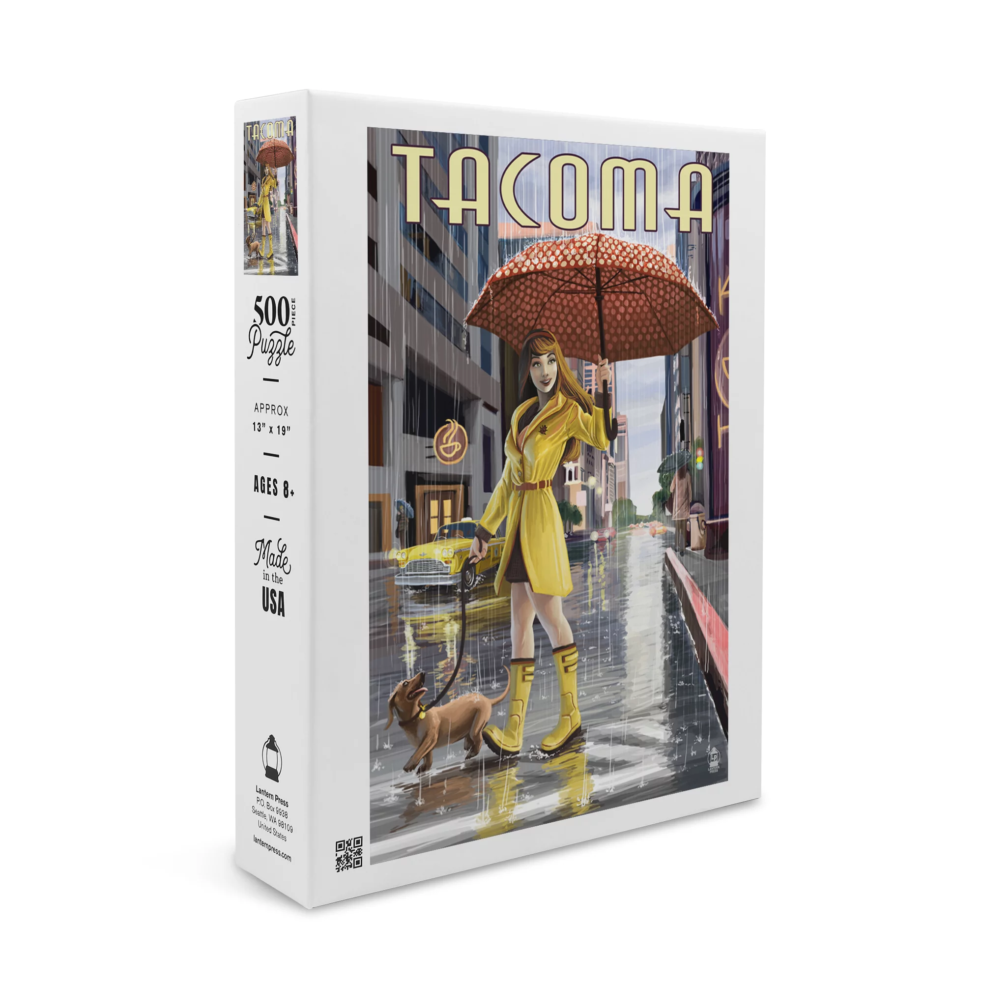 Tacoma, Washington, Rain Girl (19x27 inches, Premium 500 Piece Jigsaw Puzzle for Adults and Family, Made in USA)
