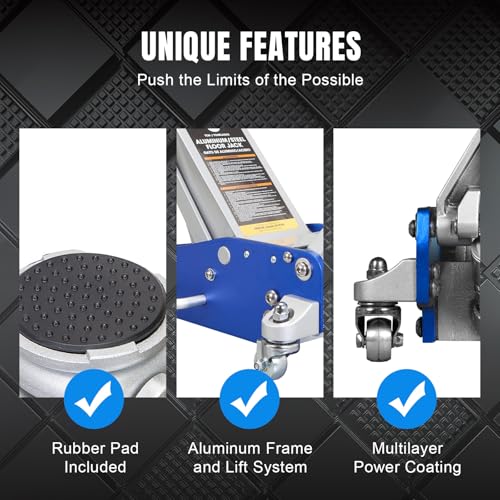 BIG RED 1.5 Ton Floor Jack,Aluminum and Steel Hydraulic Low Profile Car Jack with Dual Piston Quick Lift Pump,Lightweight Racing Floor Jack for Vehicle,3,000 lb Capacity,Red,TAM815016LR