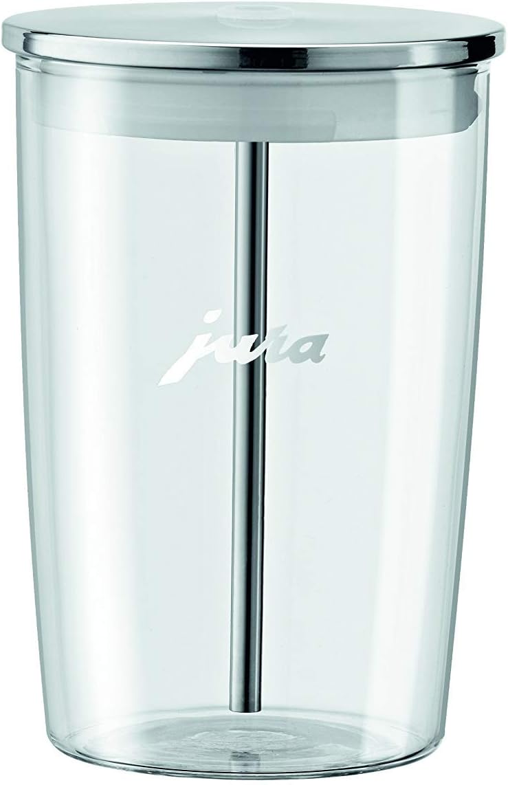 Jura S8 Automatic Coffee Machine, 64 ounces, Chrome & Glass Milk Container, Clear
