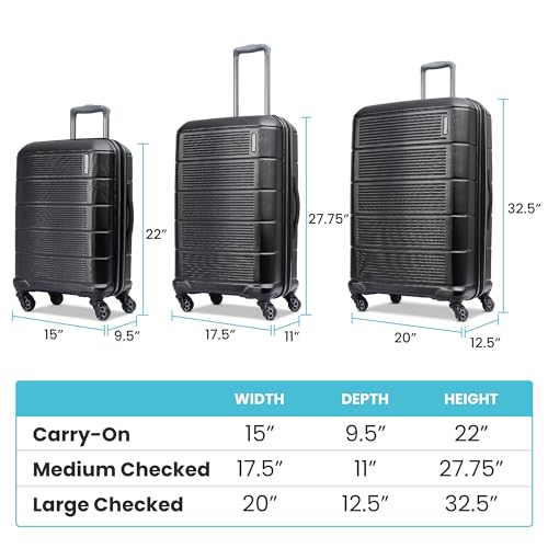 American Tourister Stratum 2.0 Expandable Hardside Luggage with Spinner Wheels, Purple Haze, Carry-on
