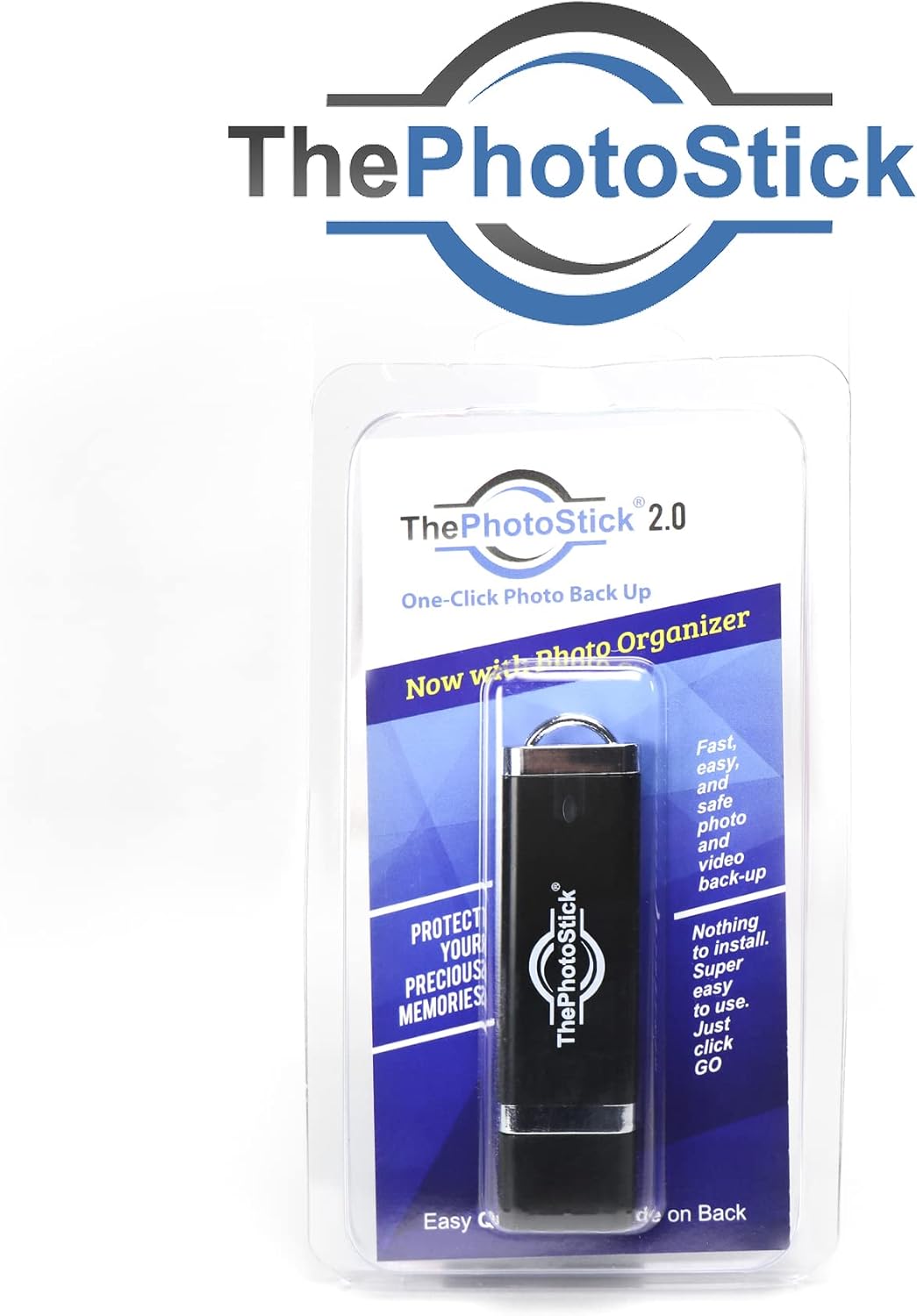 ThePhotoStick 128GB - usb, Easy, One Click Photo and Video Backup