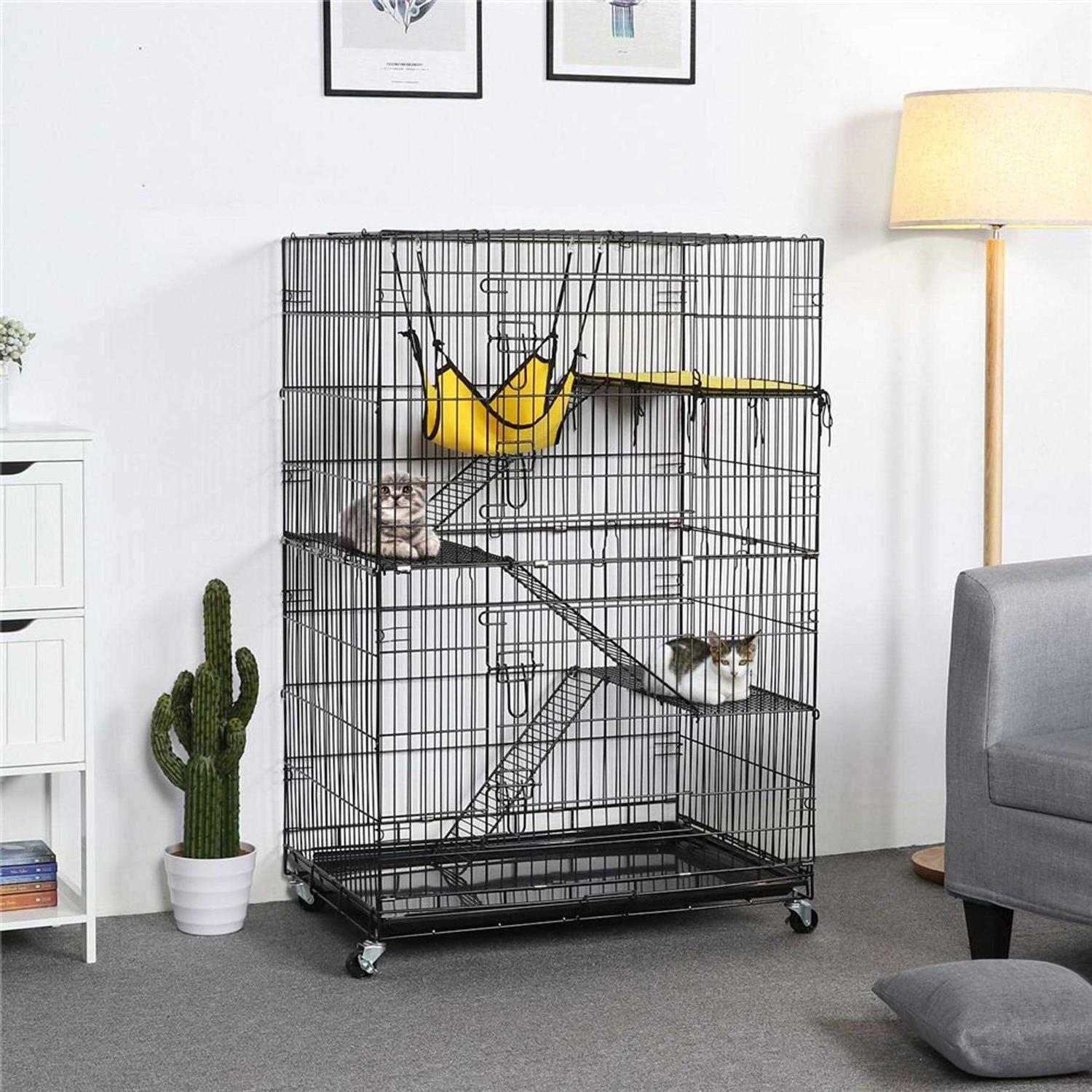 Yaheetech 4-Tier Metal Cat Cage - Pet Supplies online store