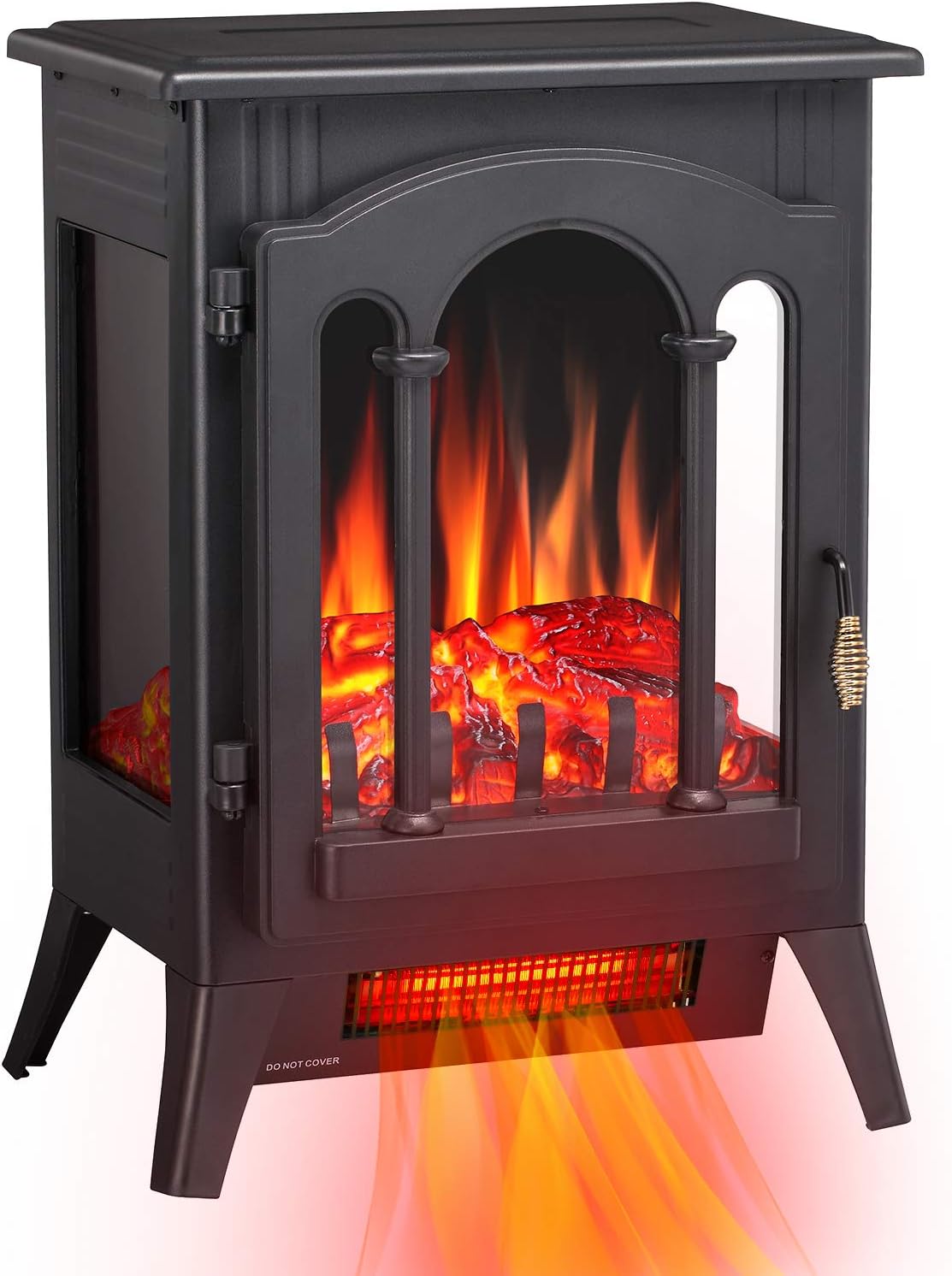 Antarctic Star 3D Infrared Electric Fireplace Stove, Freestanding Fireplace Heater Adjustable Brightness,Portable,Thermostat,Overheating Protection,ETL Certified,1000W/1500W(16 Inch)…