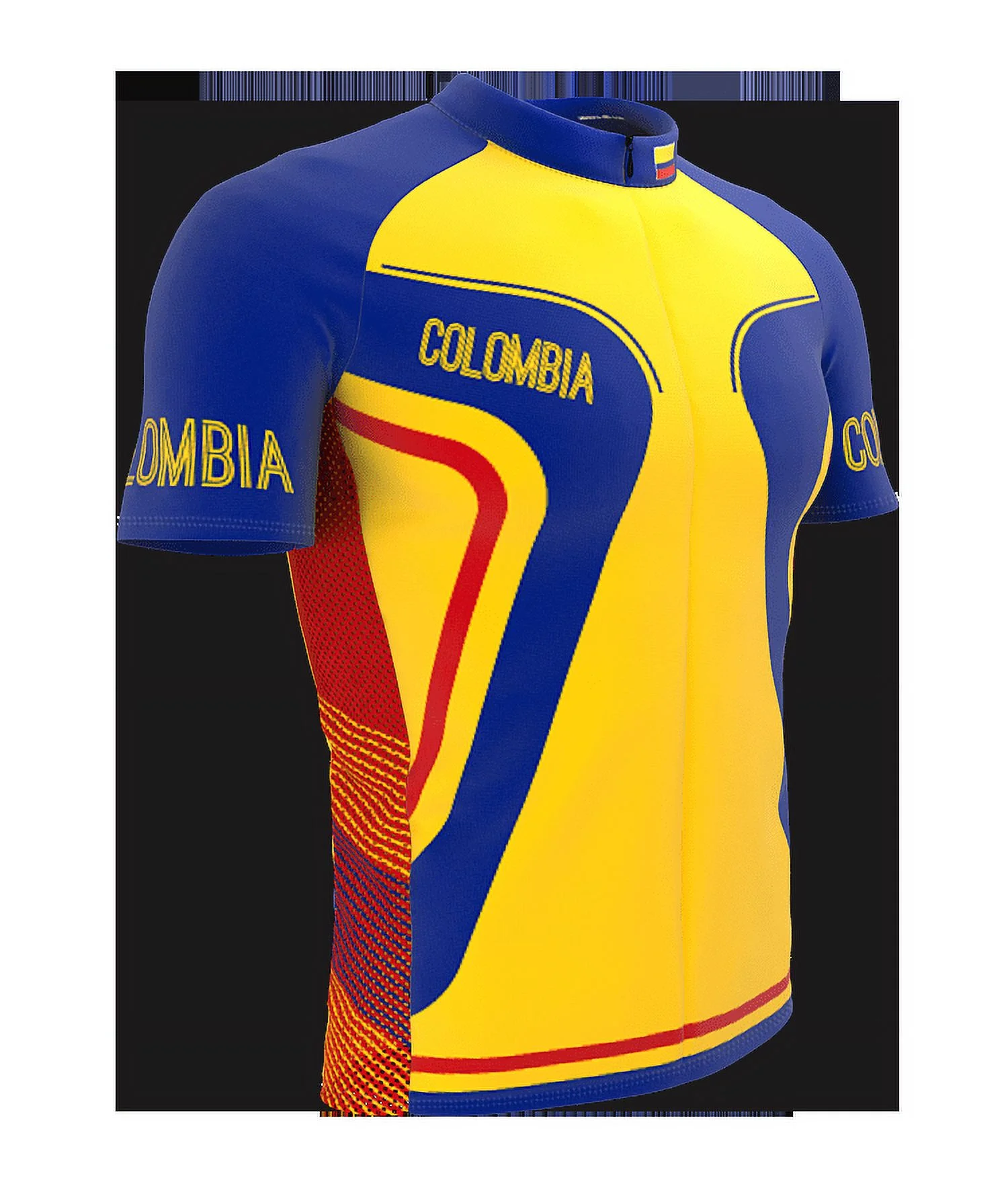 Colombia Full Zipper Bike Short Sleeve Cycling Jersey  for Men - Size L