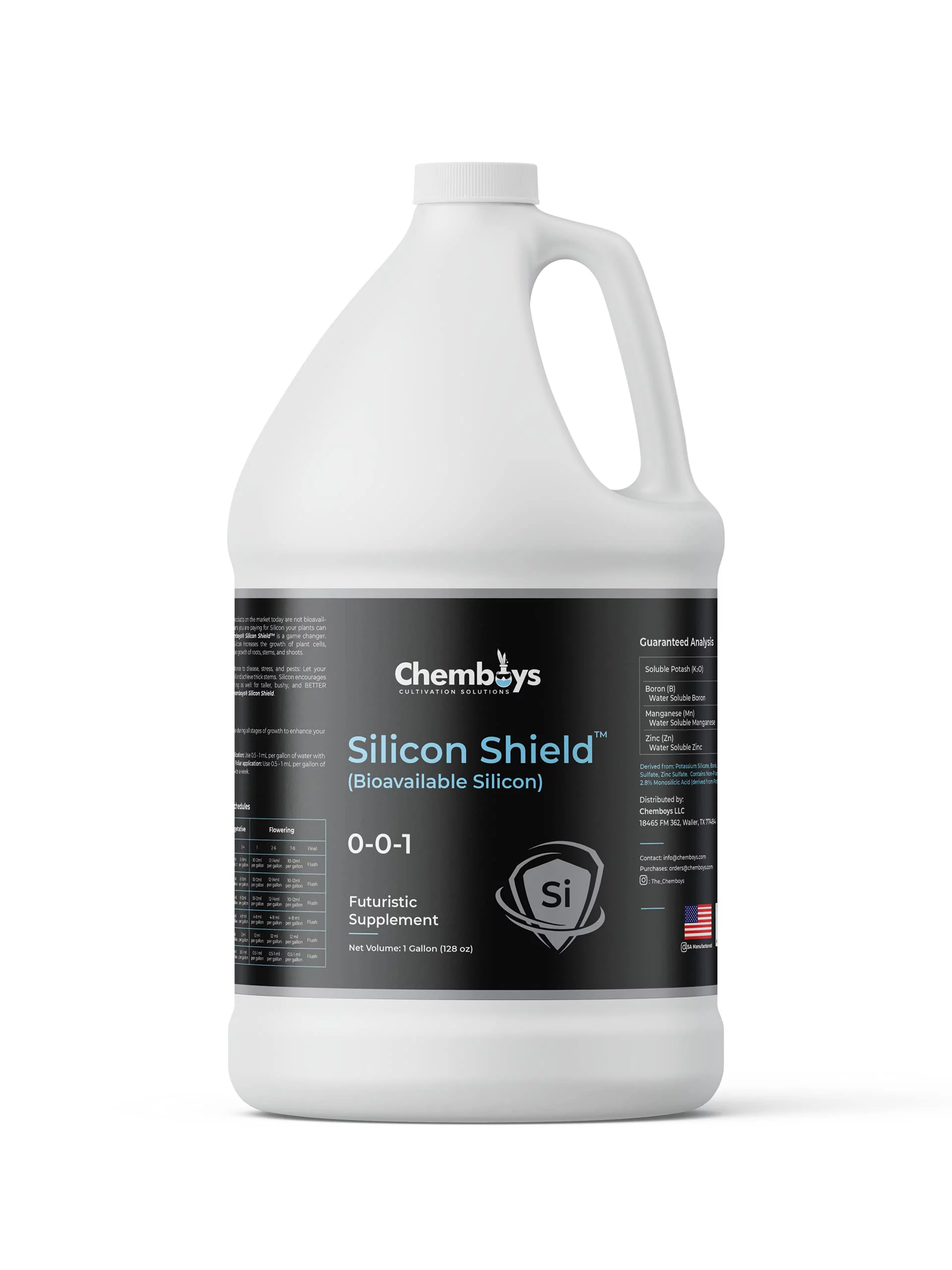 Chemboys Silica Plant Supplement with Bioavailable Silicone - Silicic Acid Si Shield Liquid Plant Nutrient - Supports Plant Strength Against Environmental Stress - Made in USA - 1 Quart (32 fl oz)