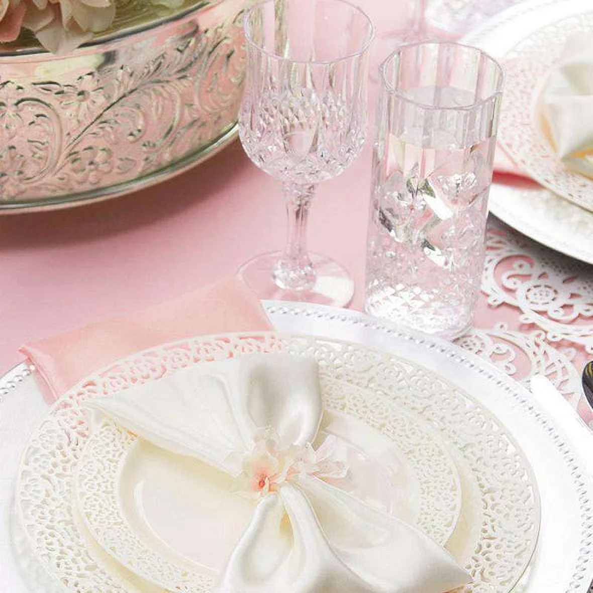 Smarty 14 oz. Clear Crystal Cut High Ball Plastic Glasses 48ct