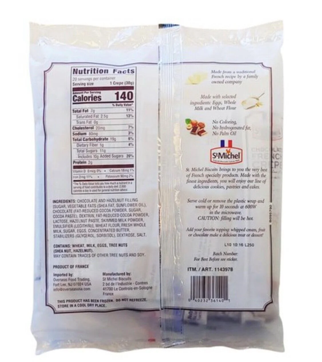 St Michel Le Chef Patissier Hazelnut Chocolate French Crepes ~ 20 Ct ~ 21.2 Oz Bag (Pack Of 2)