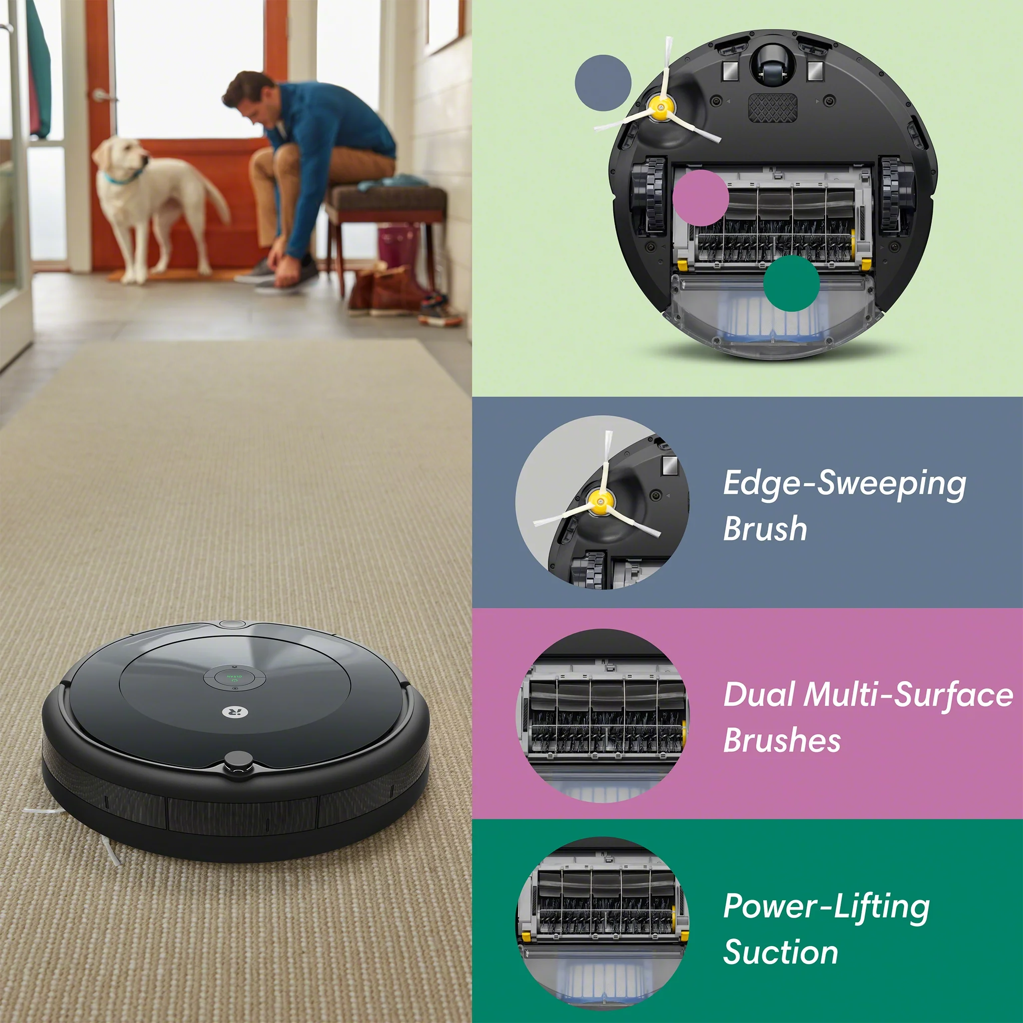 iRobot® Roomba® 676 Robot Vacuum-Wi-Fi Connectivity, Personalized Cleaning Recommendations, Works with Google, Good for Pet Hair, Carpets, Hard Floors, Self-Charging