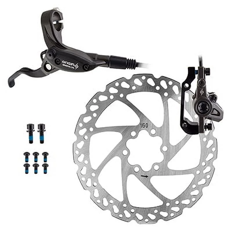 Origin-8 Vise MTB Hydraulic Post Mount Disc Brake + Lever + Rotor 160mm - Rear