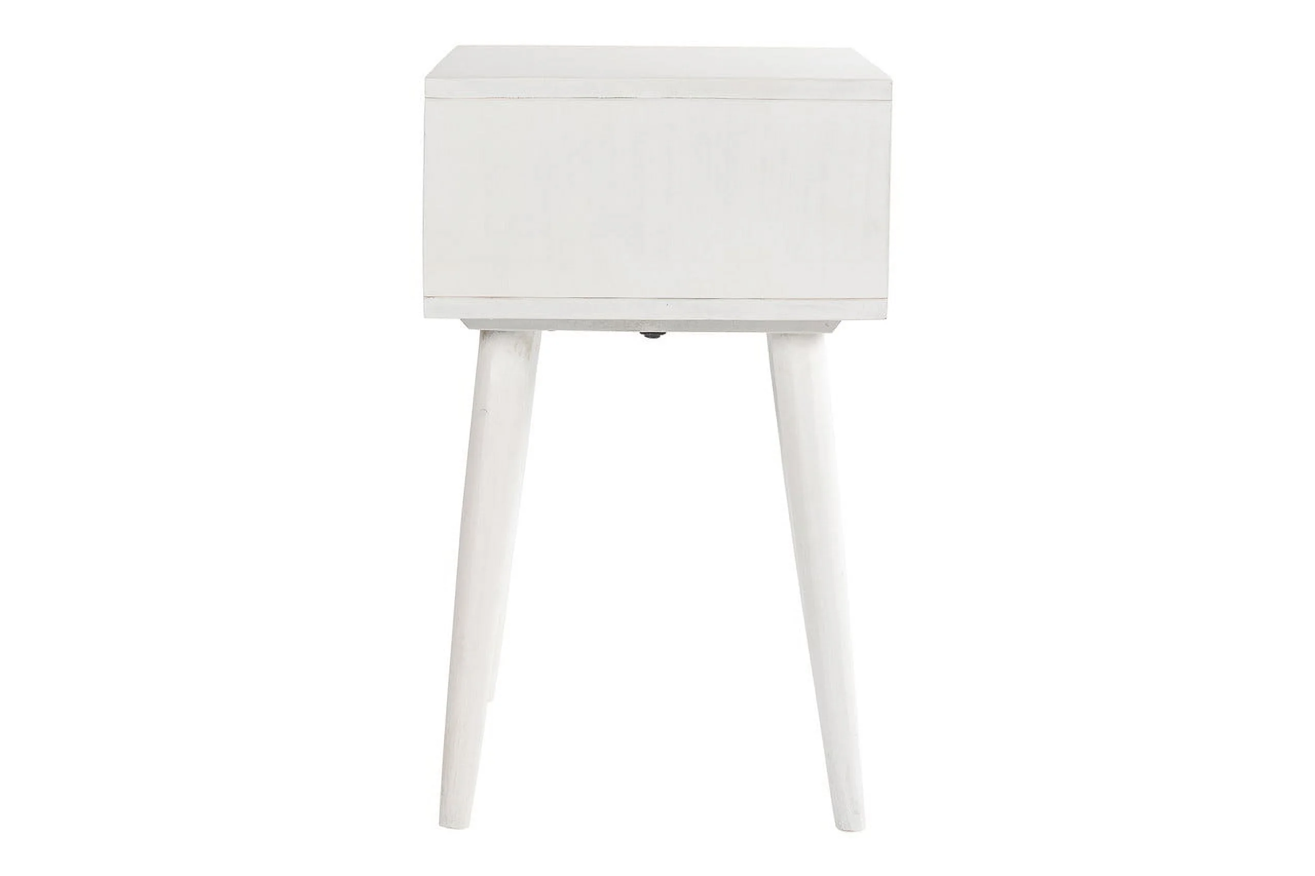 Inmod Mid-Century Modern Serafina 1-Drawer Nightstand, White