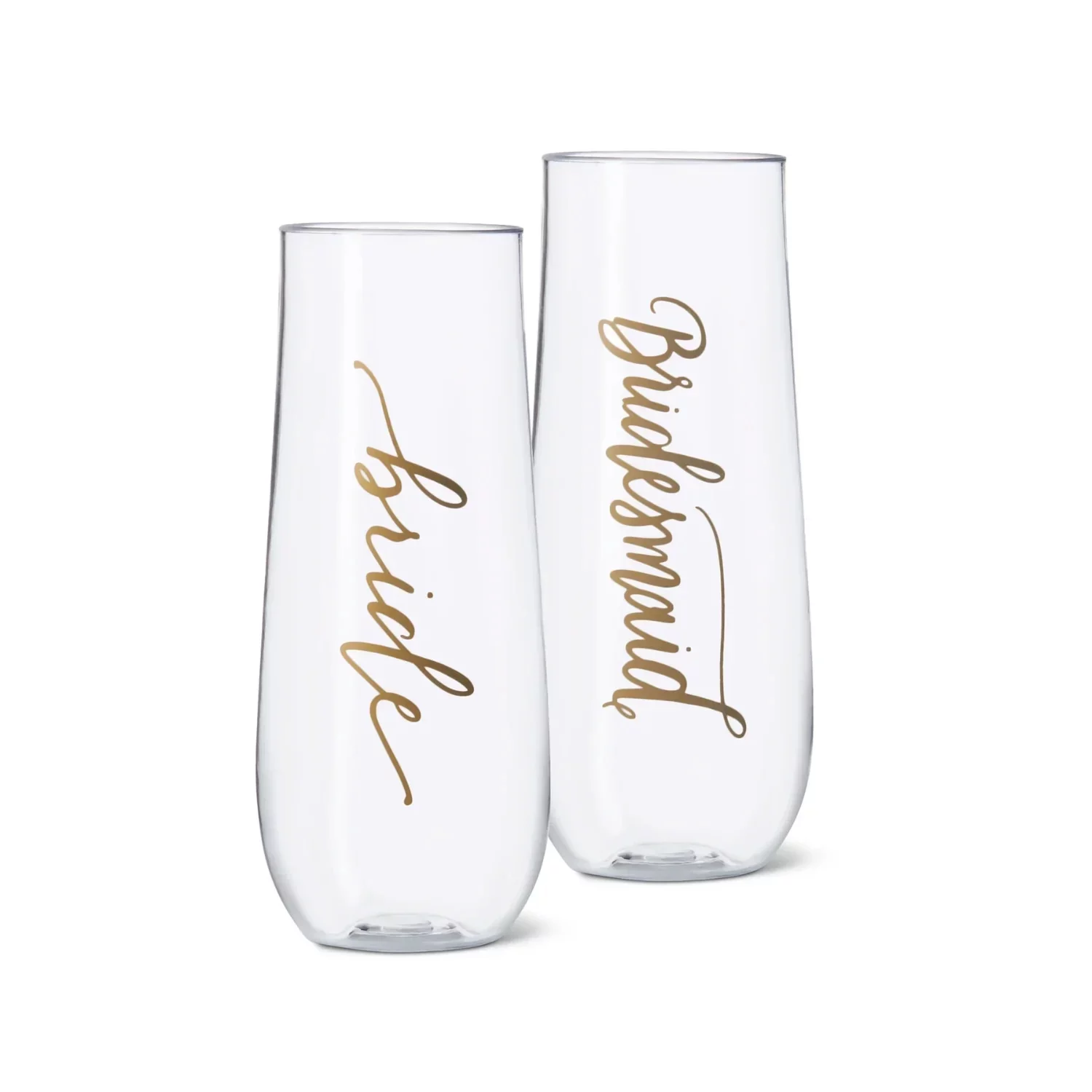 11 Piece Set of Plastic 10 oz. Champagne Cups for Bachelorette Parties, Weddings, and Bridal Showers