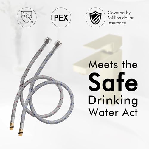 KES Vessel Sink Faucet, Black Bathroom Faucets, Tall Bathroom Faucets with Sink Drain with Overflow, L3156BLFF12-BK-C1