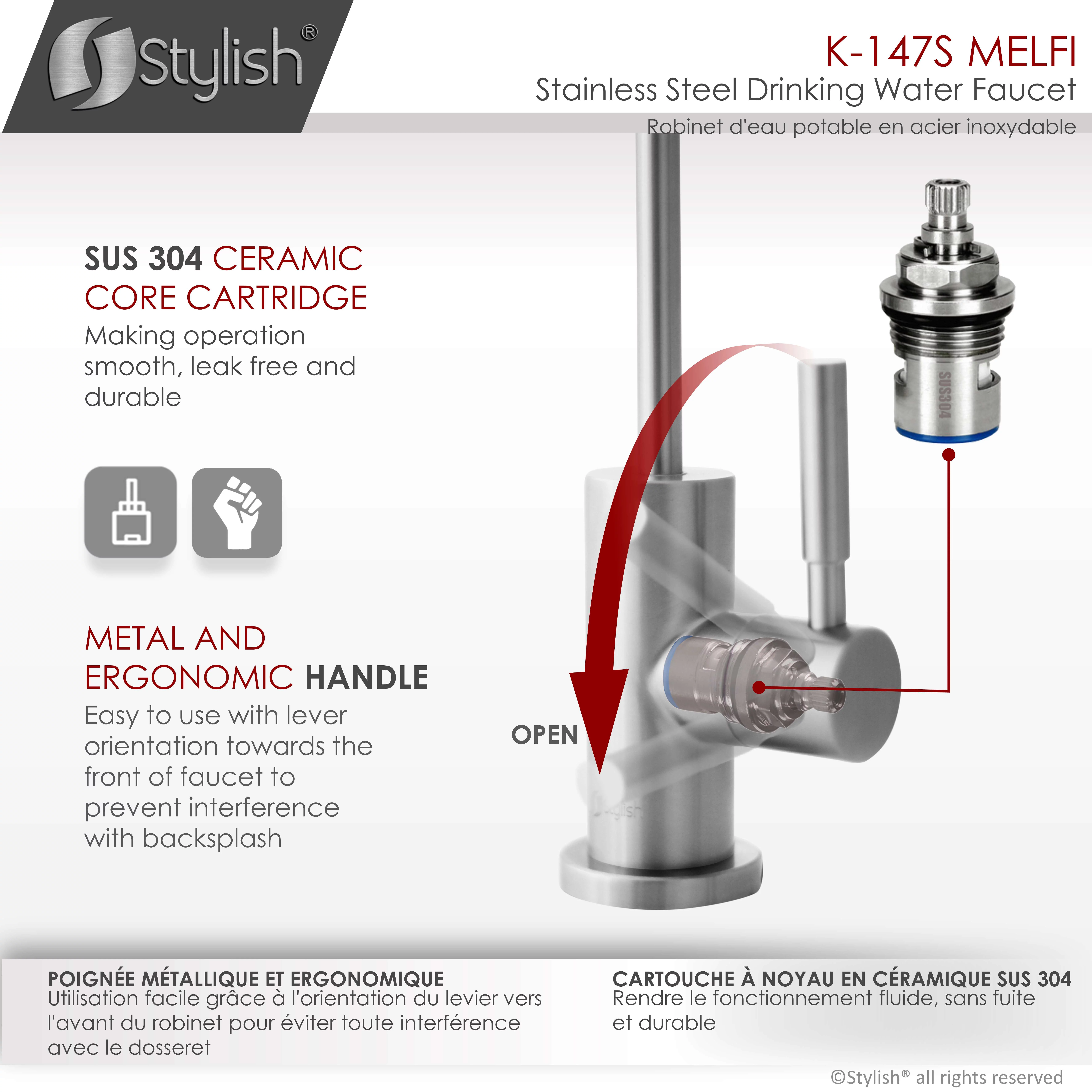 Single Handle Cold Water Tap - Stainless Steel Finish by Stylish® K-147S