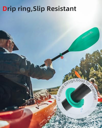 Abahub Adjustable Kayak Paddle 210-230 cm/ 230-250 cm Floating Kayaking Oars Boating Oars Canoeing Oars Black