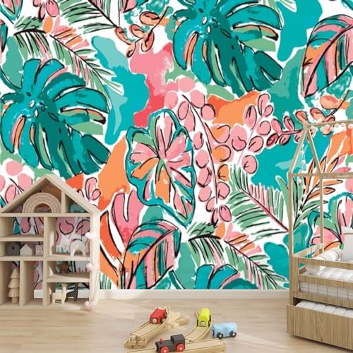 3D Wallpaper watercolor arrangements small flower Botanical minimal style Self Adhesive Bedroom Living Room Dormitory Decor Wall Mural Stick and Peel Background Wall Ceiling Wardrobe Sticker