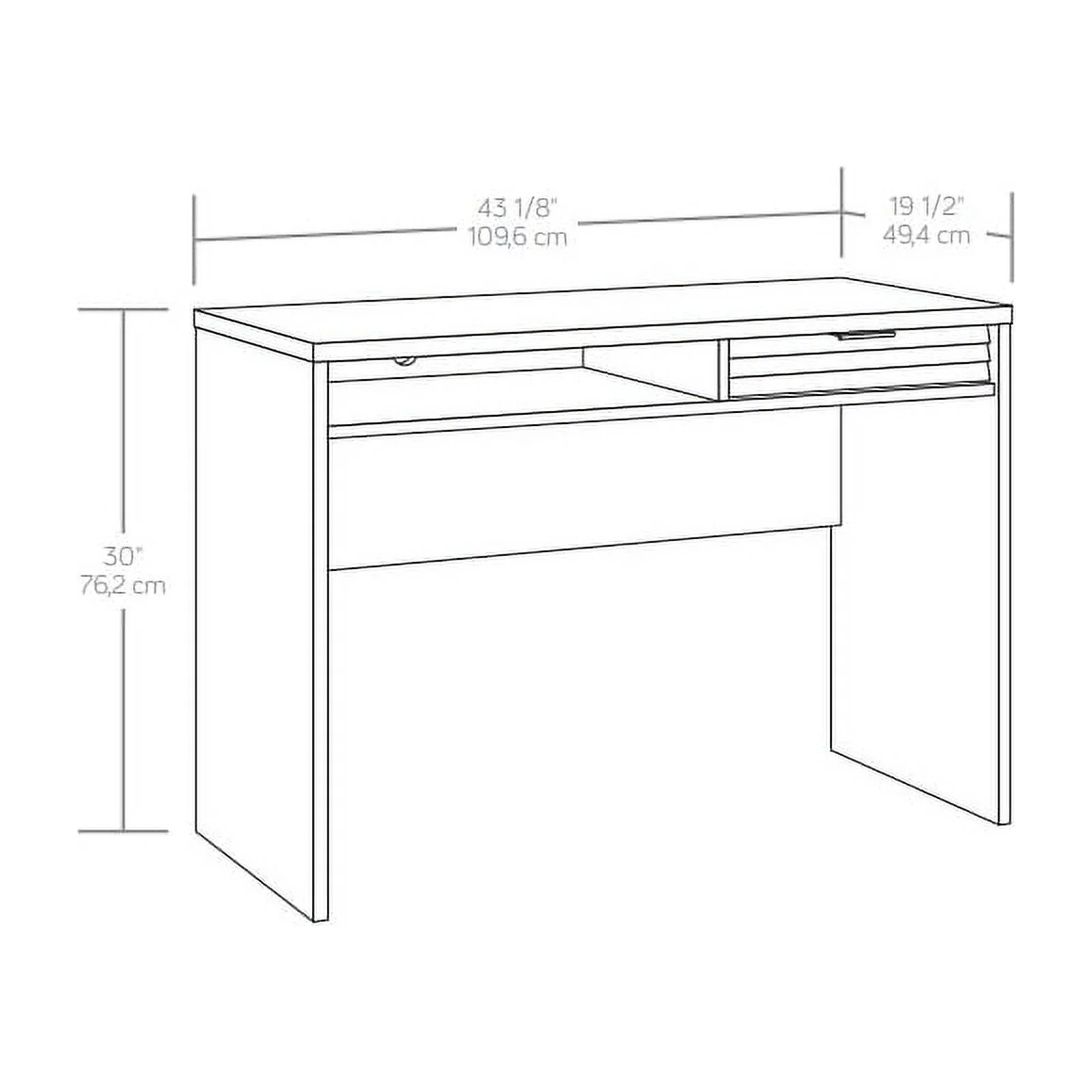UrbanPro Modern Engineered Wood Writing Desk in Ashen Oak Finish