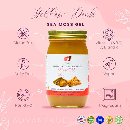 Healthy Herbs Sea Moss Gel (Elderberry) Wildcrafted from Jamaican St Lucia Gold Seamoss | Wild-Harvested Superfood With Over 90 Essential Vitamins & Minerals | Vegan, Non-GMO, US-Made (16 oz.)