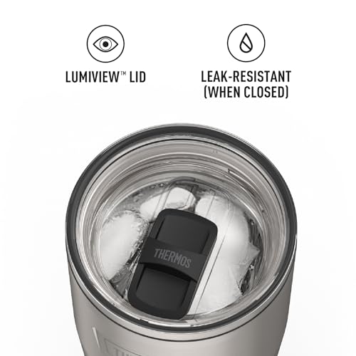 THERMOS ICON SERIES, Stainless Steel Cold Tumbler with Slide Lock, 24 Ounce, Sandstone