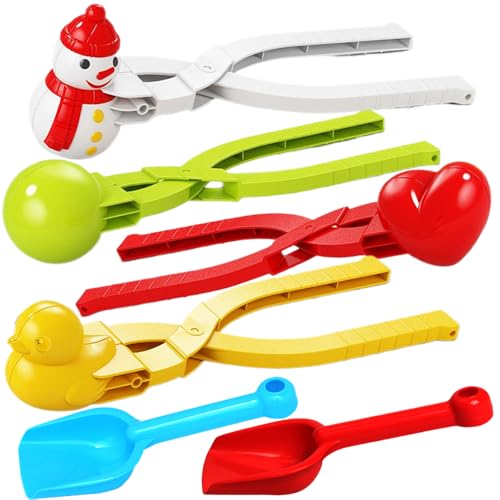 Snow Toys for Kids Outdoor, 6 PCS Snowball Maker Kit, Snow Ball Duck Makers, Snow Molds for Kids Adults Outdoor