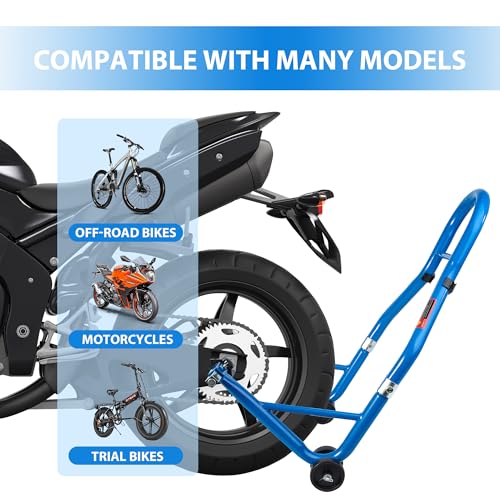 Motorcycle Stand 850LB Sport Bike Rear Wheel Lift Swingarm Paddock Stands Blue, U+L