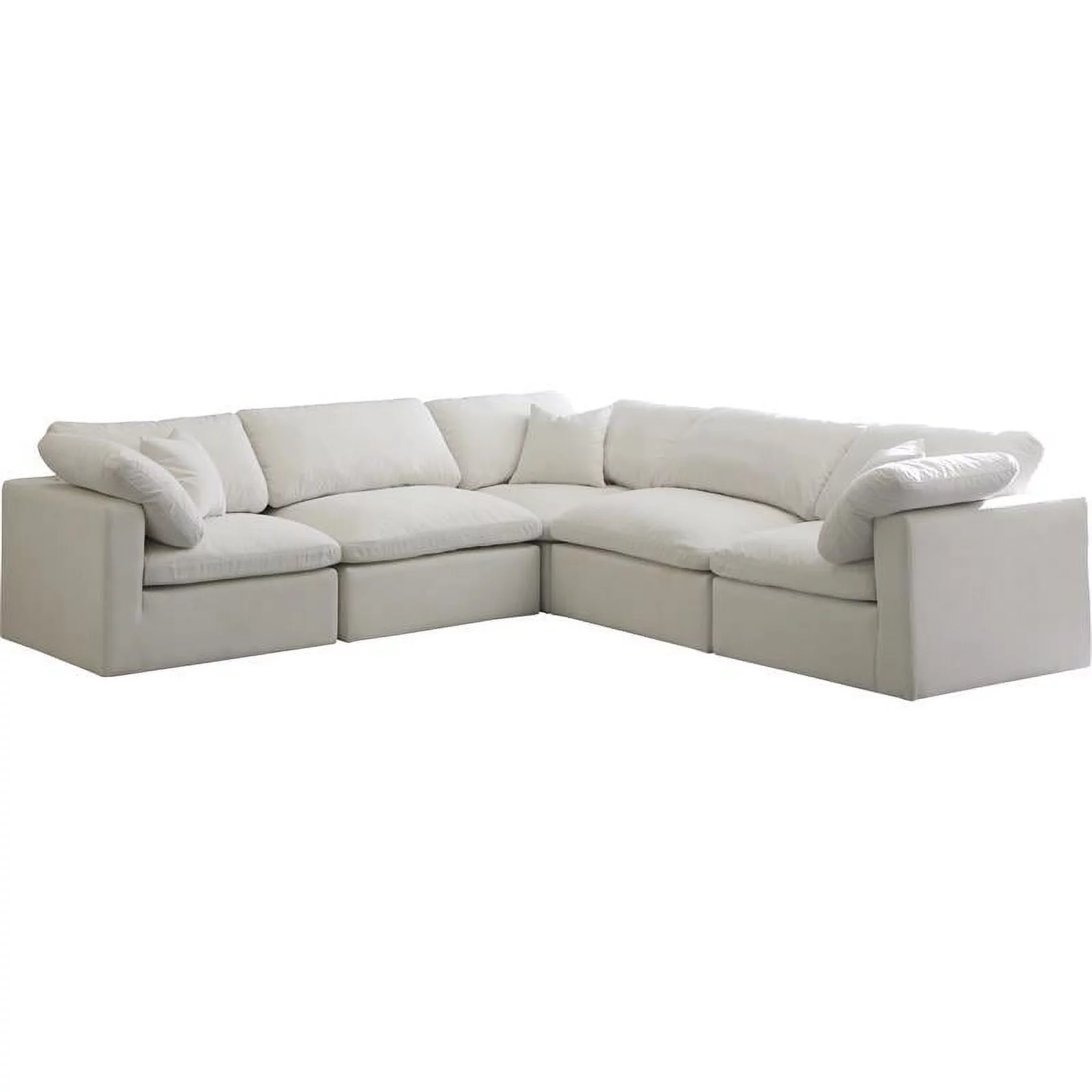 Meridian Furniture Plush Standard Cream Velvet Modular Sectional