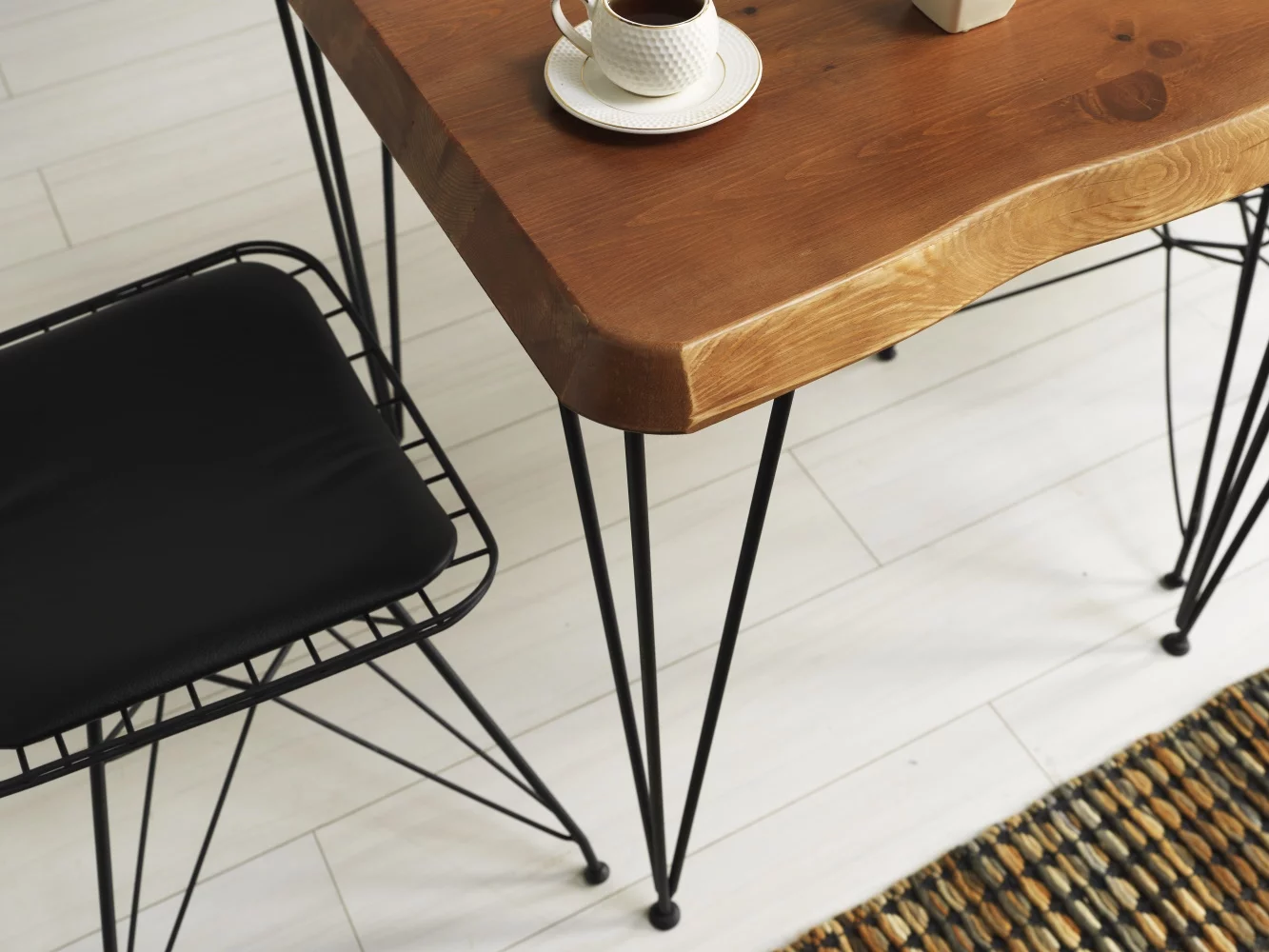 Zamboli Dining Room Table 28'' Solid wood Dining room table, Metal Legs Table