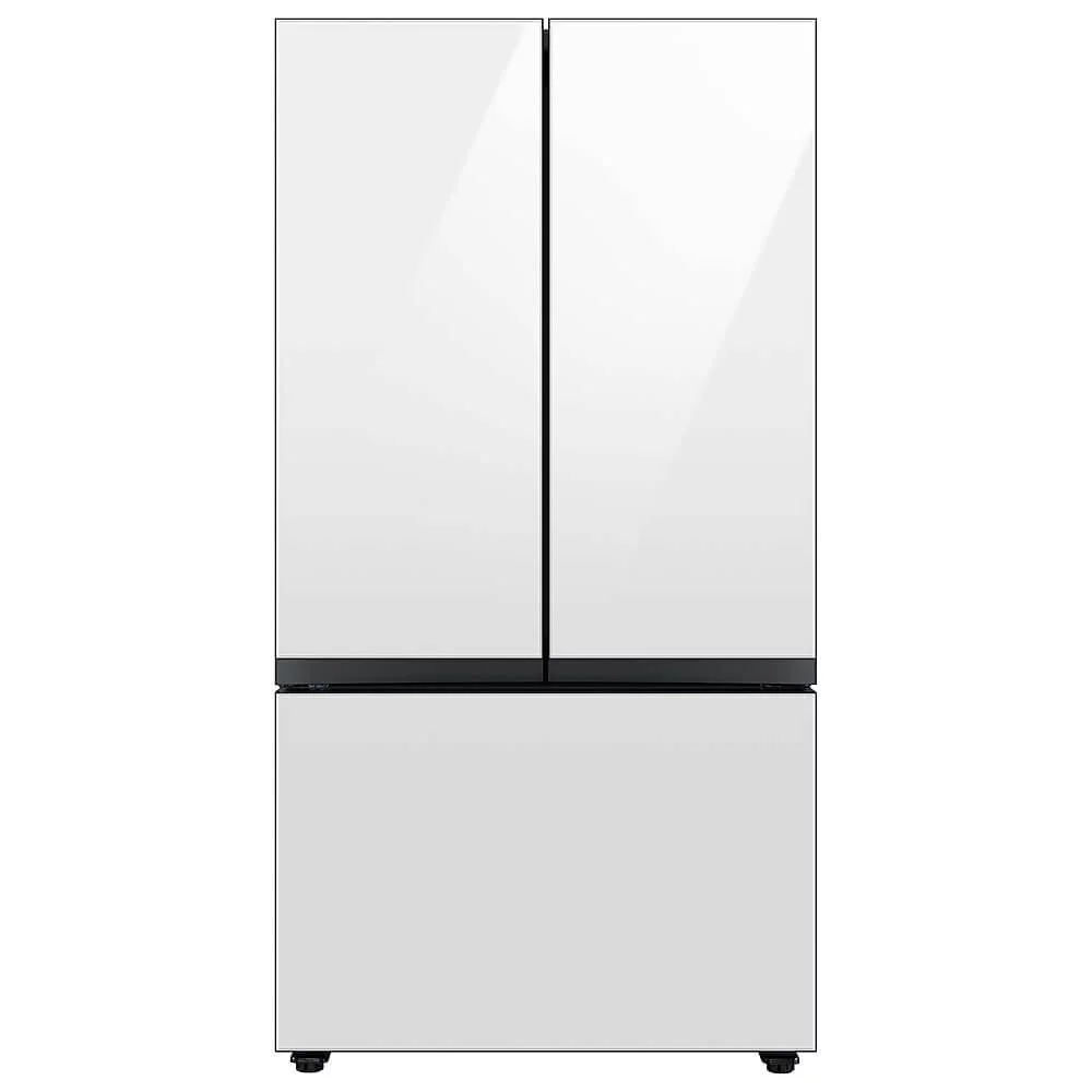 Samsung RF24BB620012 24 Cu. Ft. Bespoke White Glass 3-Door French Door Counter-Depth Refrigerator