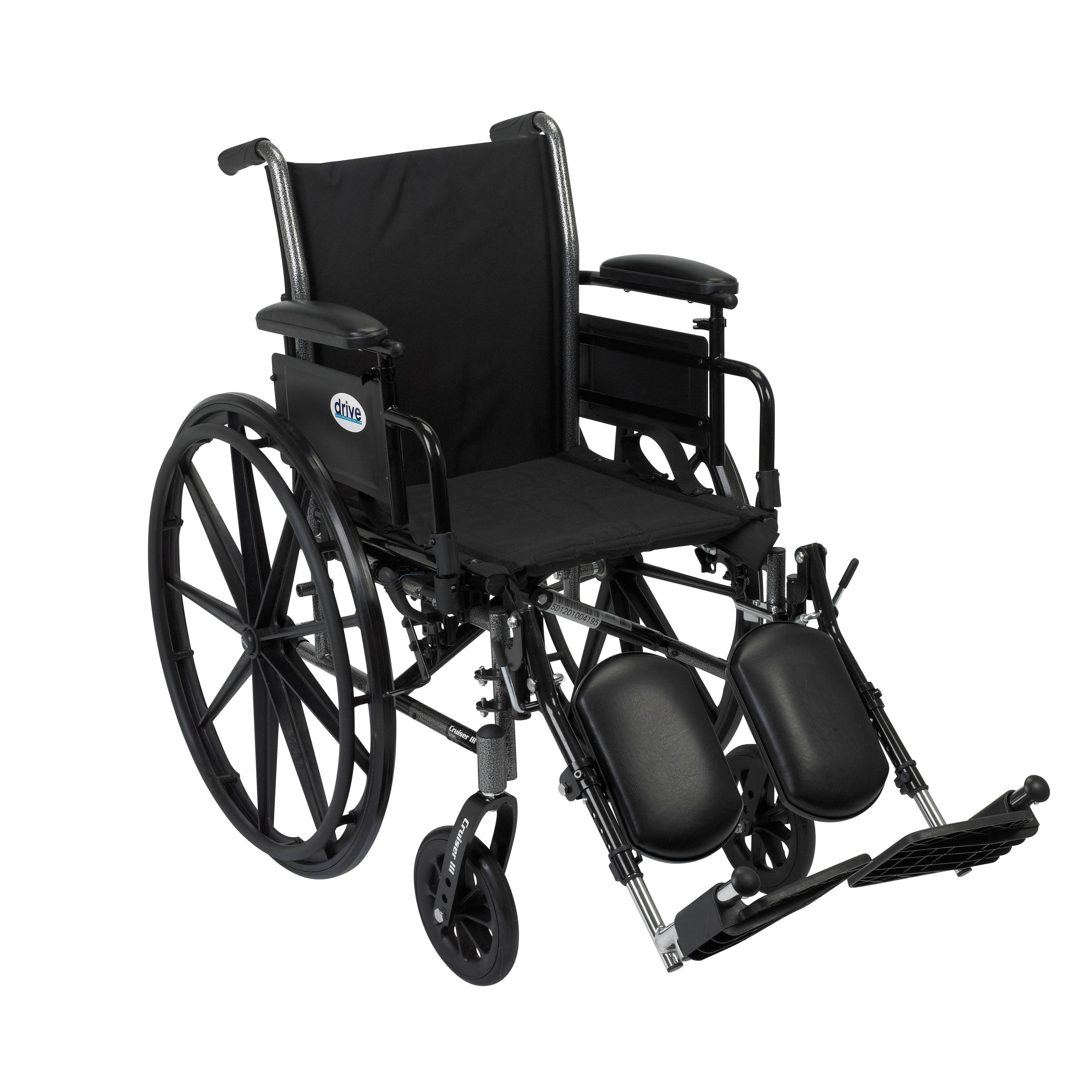 Drive Medical - Cruiser III Light Weight Wheelchair with Flip Back Removable Arms